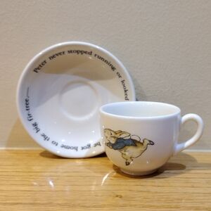 Wedgwood White Cup and Saucer with Peter Rabbit Design